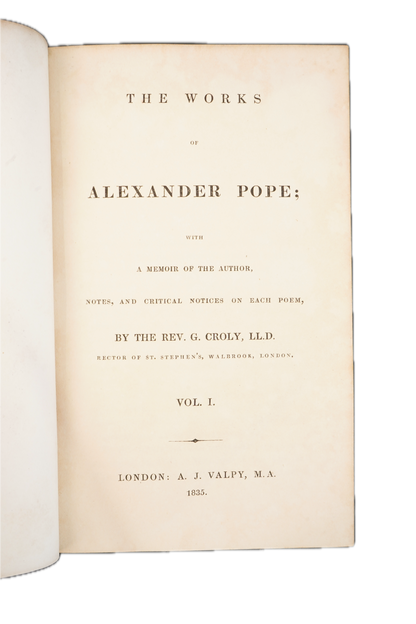 1835 Alexander Pope Works Vols I & III