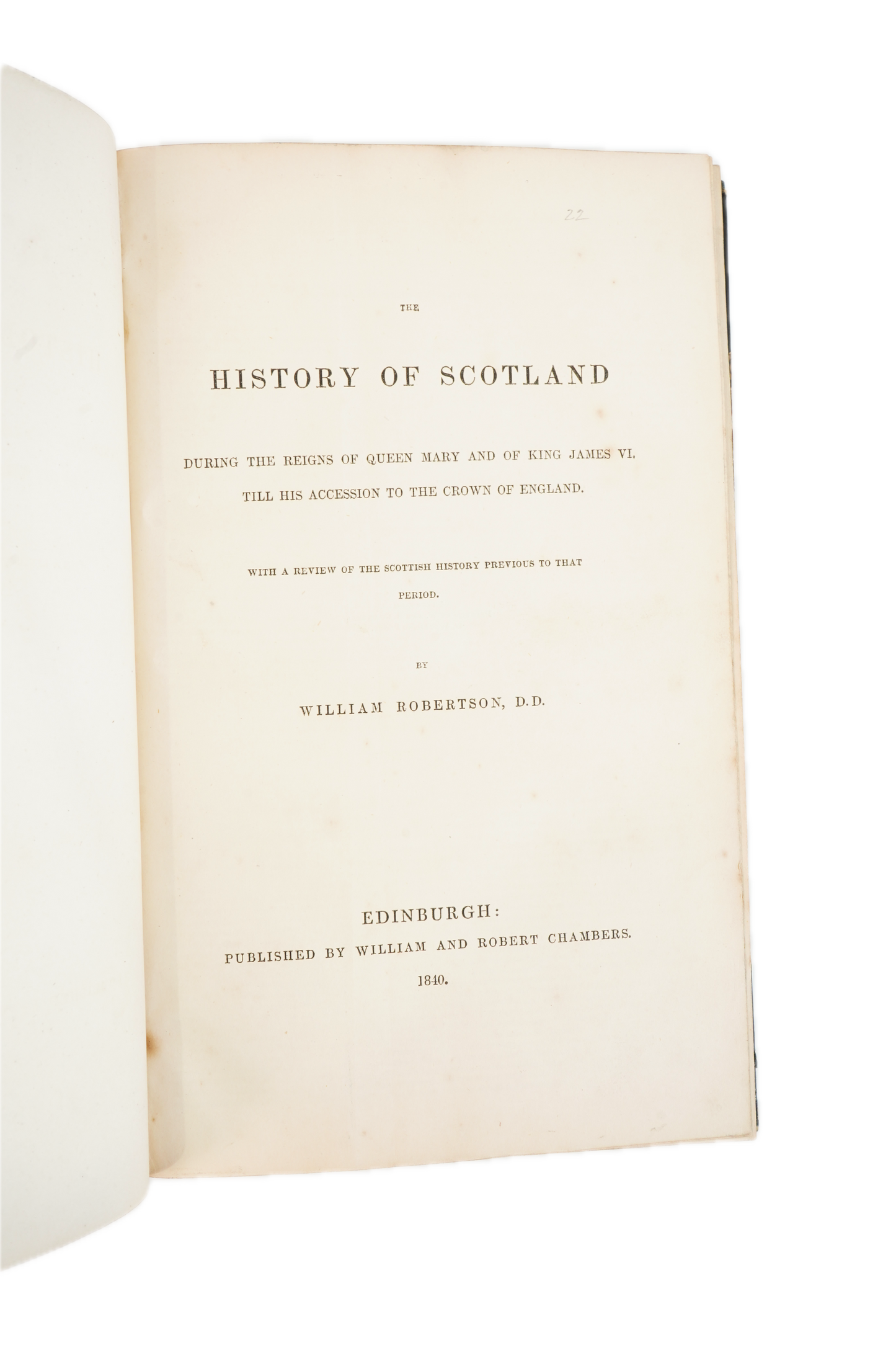 1840 William Robertson The History of Scotland