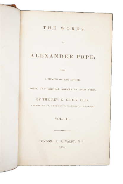 1835 Alexander Pope Works Vols I & III