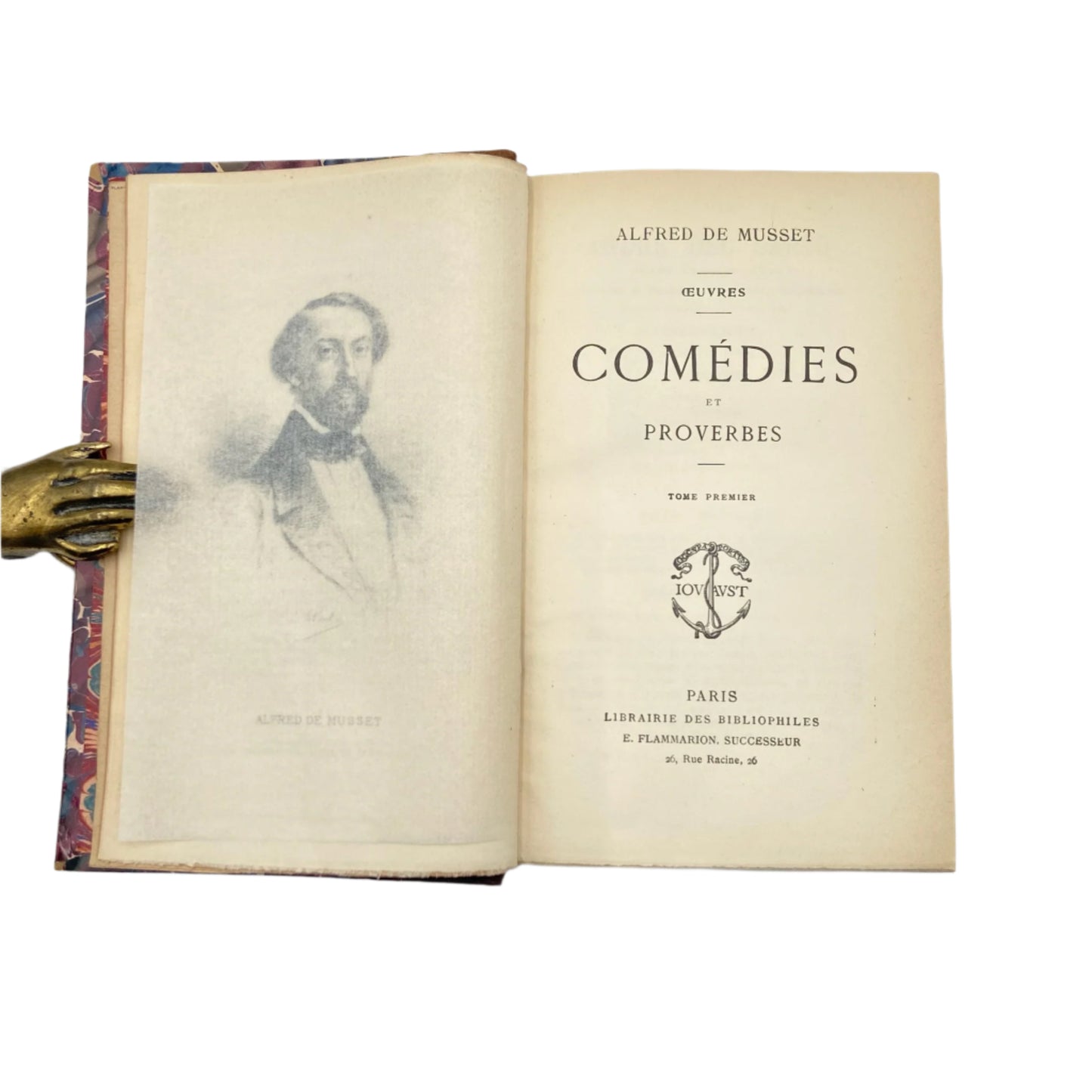 2 Vol. "Comédies et Proverbes" French Half Purple Leather Books