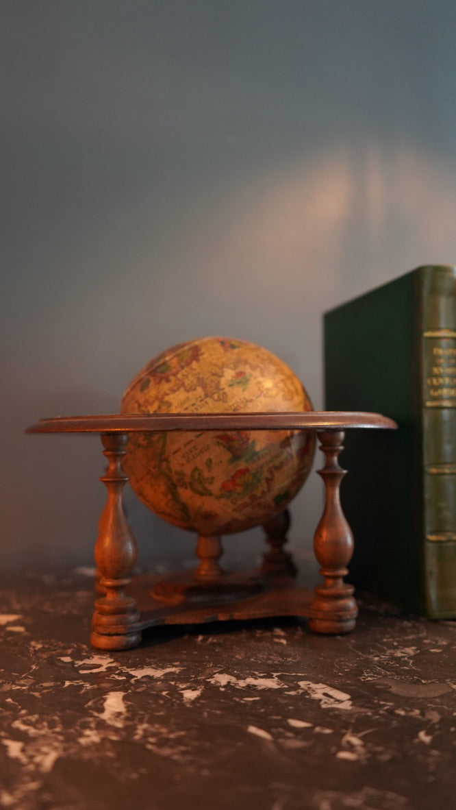 Small Vintage Italian Wooden Globe