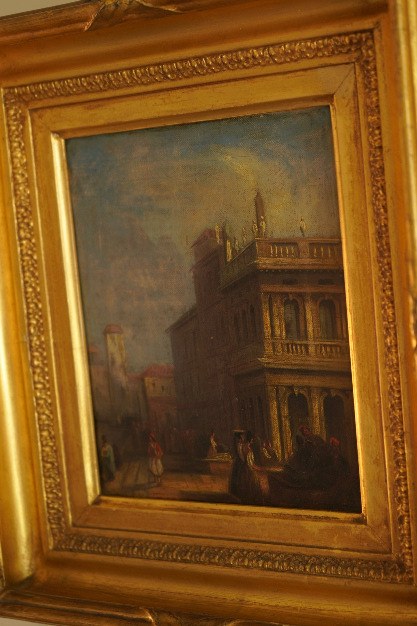 Early 19th Century Venetian School Oil Painting “The Doge’s Palace” | Antique Grand Tour Artwork in Gilt Frame