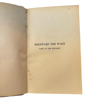 1912 Hereward the Wake by Charles Kingsley, Historical Novel in Fine Tree Calf Binding
