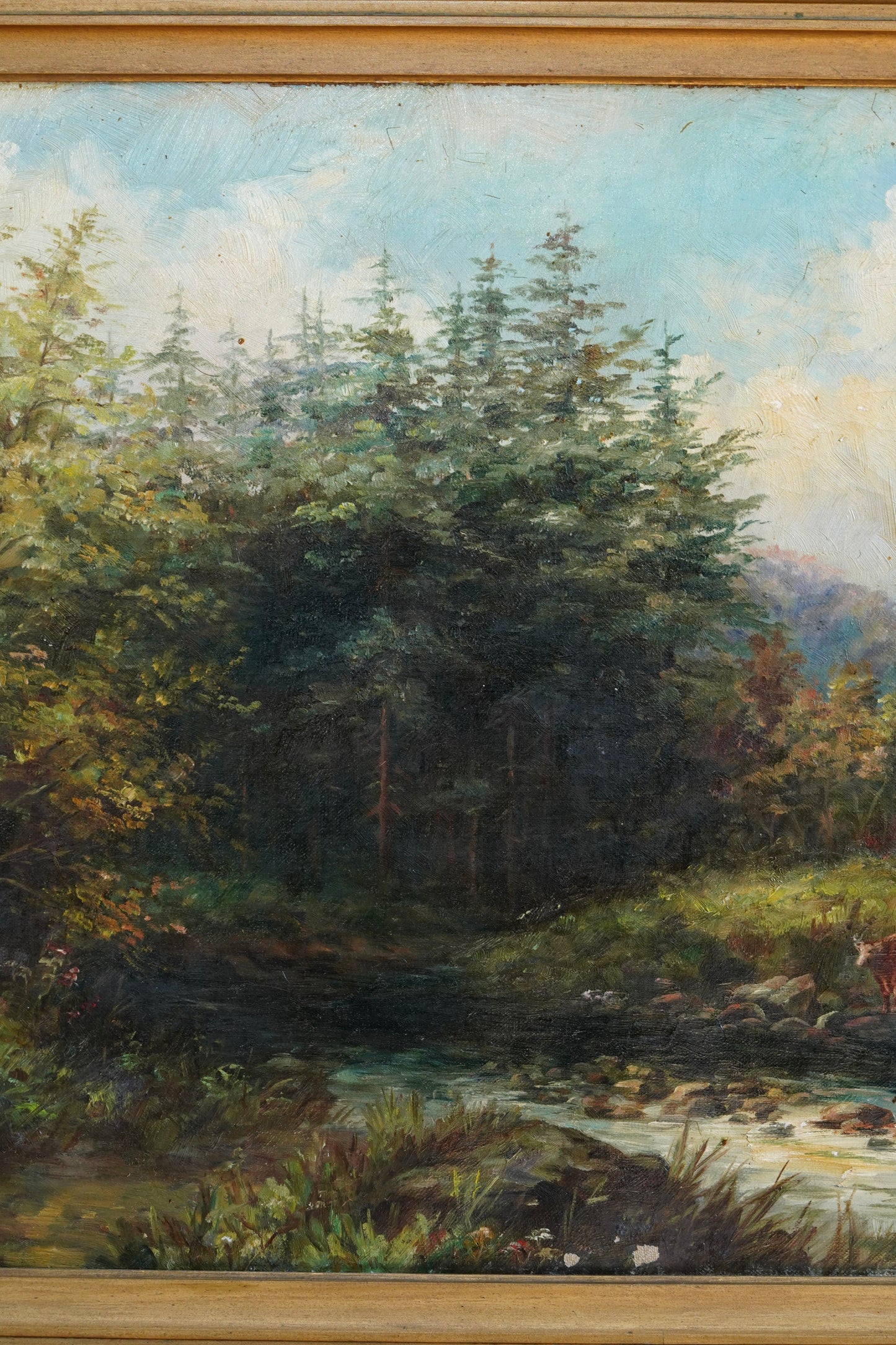 19th Century British River Landscape with Cattle and Drover, Oil on Canvas