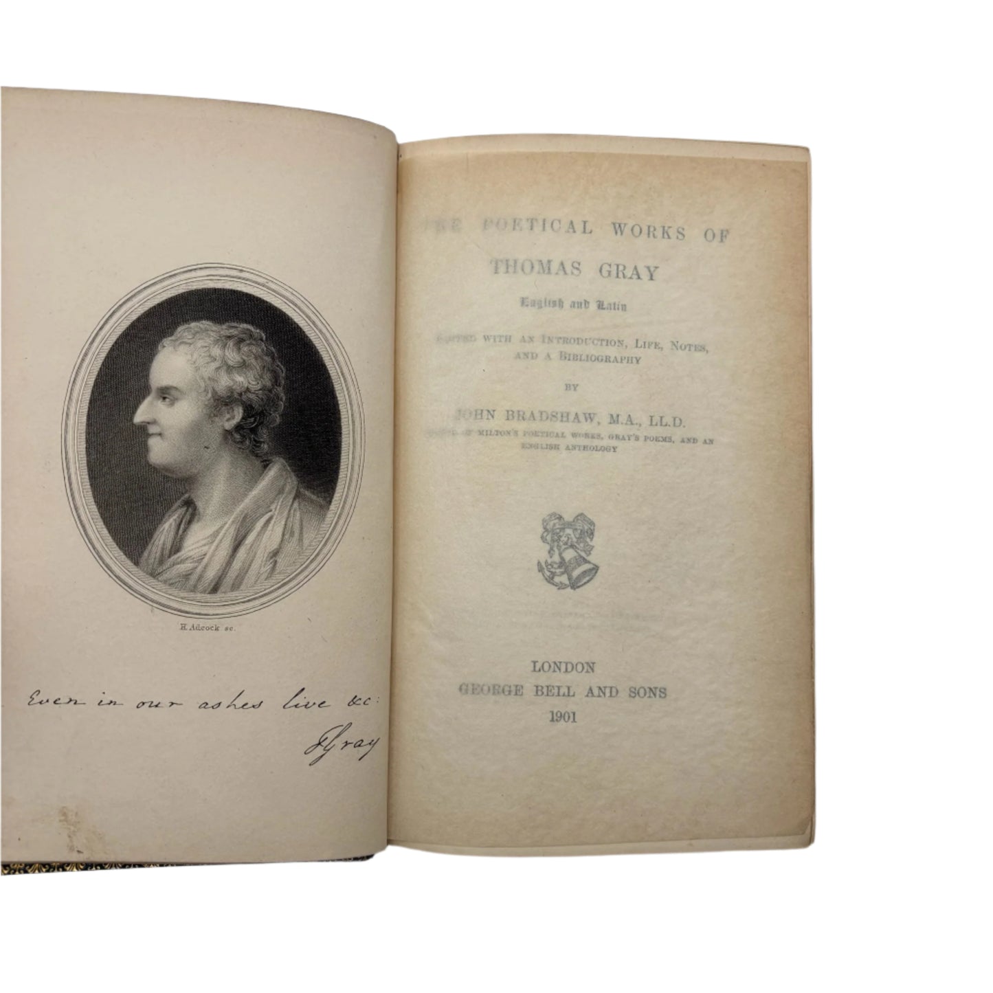 Antique 1901 Poetry Book The Poetical Works of Thomas Gray in Prize Leather Binding