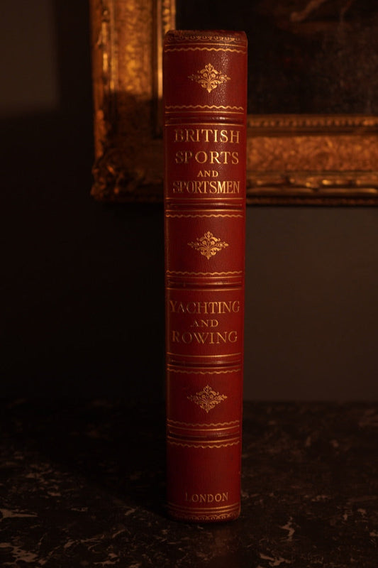 1916 “British Sports: Yachting and Rowing" XL Full Morocco Red Leather Book, First Edition