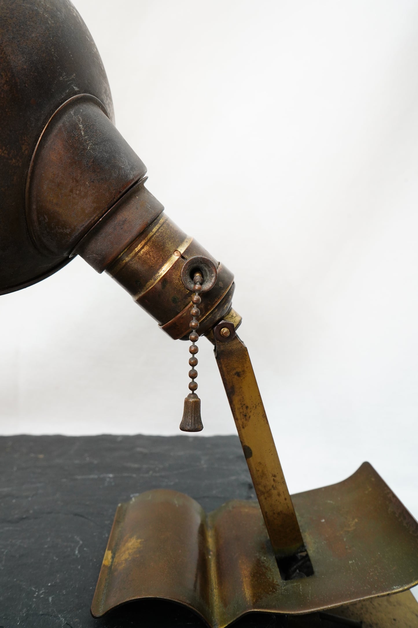 Vintage Brass Industrial Clamp Mount Lamp