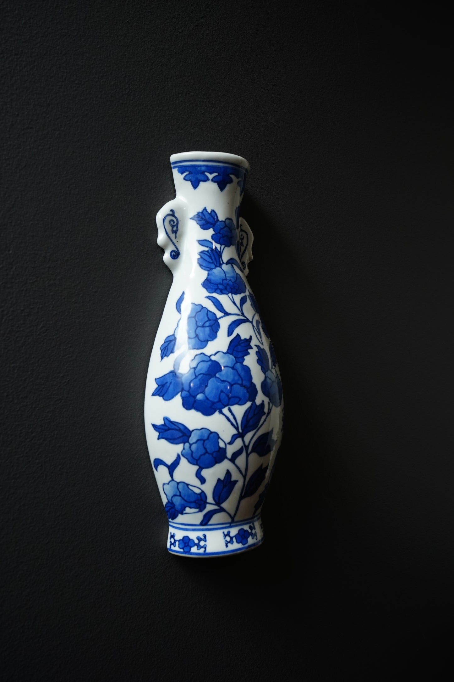 Blue and White Delft Style Wall Pocket Vase