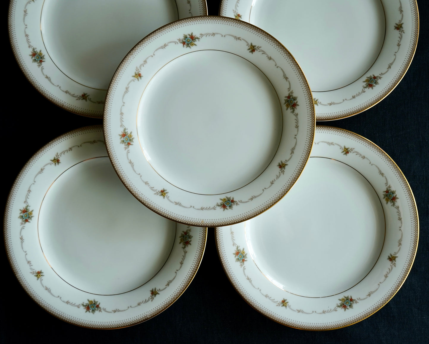 Mid-Century Noritake ‘Joanne’ Bone China Side Plates (Set of 5)