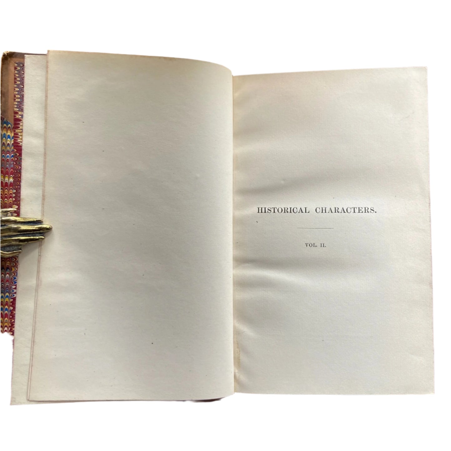 1868 " Historical Characters " Brown Half Leather Book