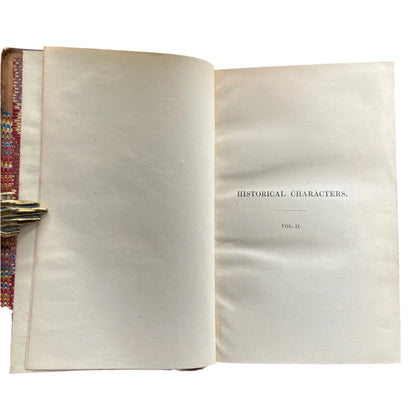 1868 " Historical Characters " Brown Half Leather Book