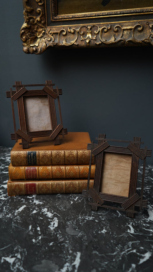 Antique 1870s Wooden Picture Frame by B. French & Co., Boston – 3.5" x 2.5"