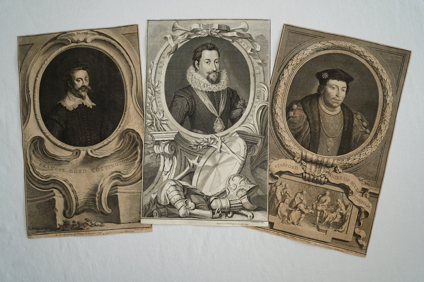 Antique Houbraken Engraving Portrait “Francis, Lord Cottington” Published 1744 | 9 x 14.75