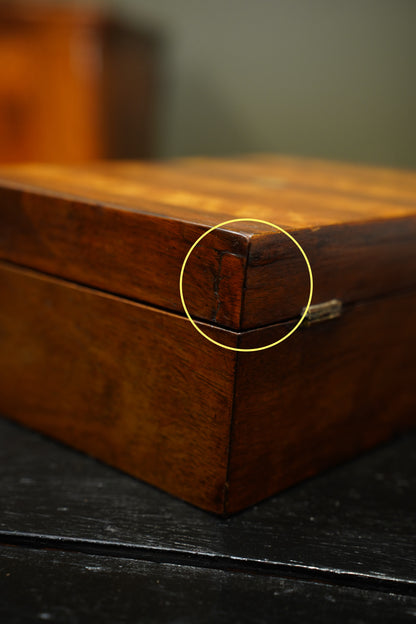 Antique Striped Rosewood Jewelry Box