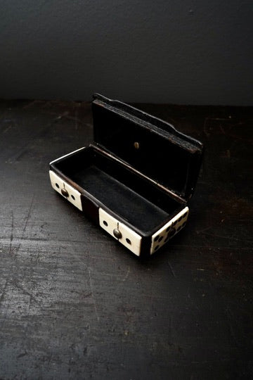 Antique Victorian Domino Box Trinket Box, Miniature