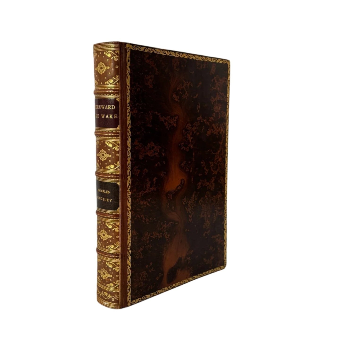 Hereward the Wake by Charles Kingsley, 1912 Historical Novel in Fine Tree Calf Binding with Illustrations