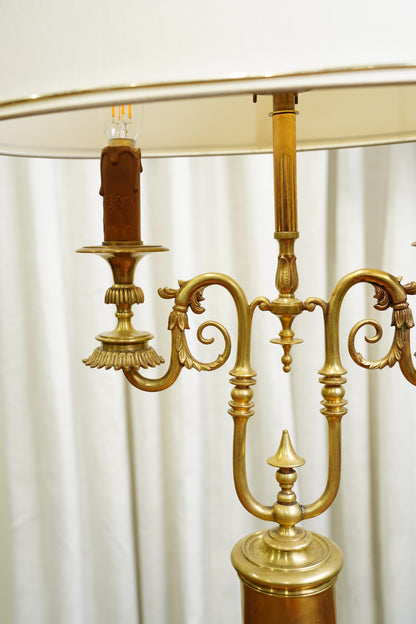 Vintage Louis XVI Style Brass Bouillotte Lamp