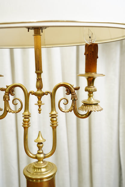 Vintage Louis XVI Style Brass Bouillotte Lamp