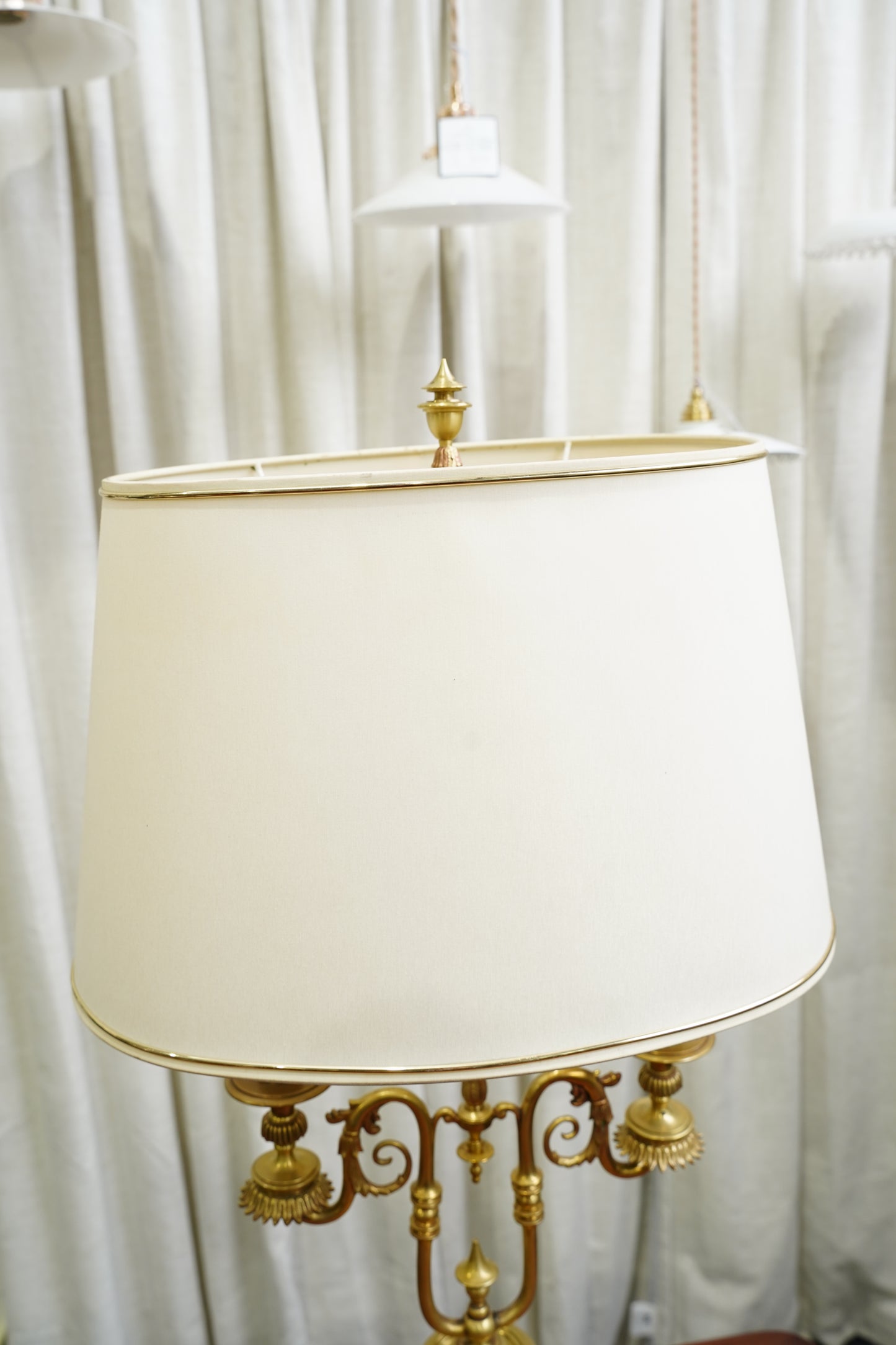 Vintage Louis XVI Style Brass Bouillotte Lamp