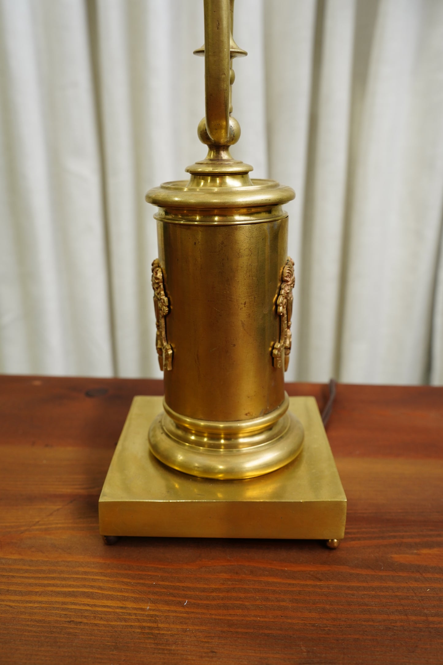 Vintage Louis XVI Style Brass Bouillotte Lamp
