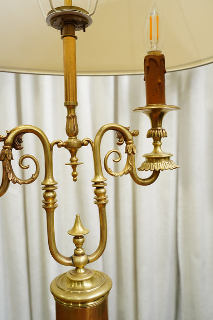 Vintage Louis XVI Style Brass Bouillotte Lamp