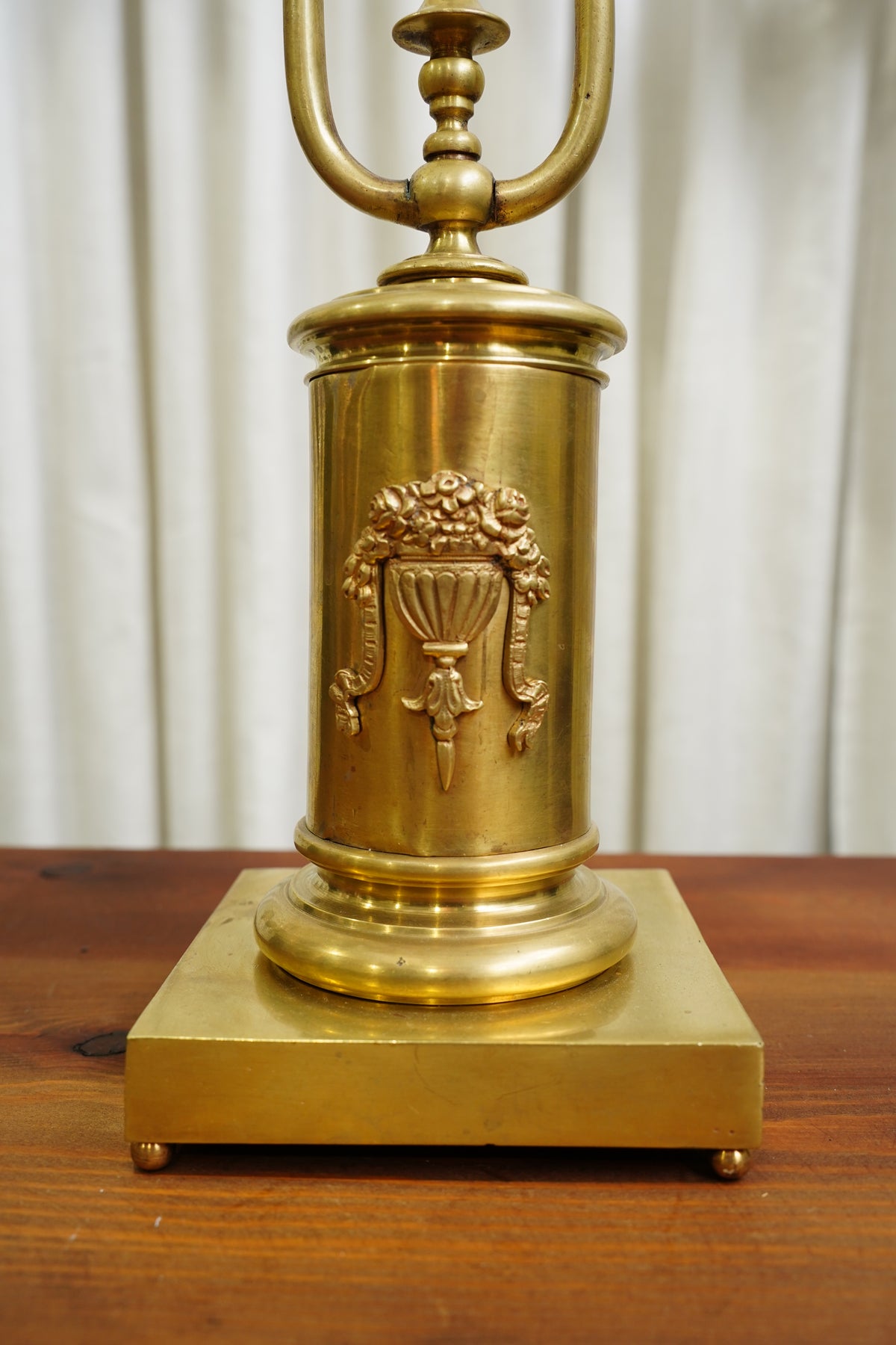 Vintage Louis XVI Style Brass Bouillotte Lamp