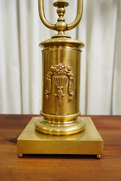 Vintage Louis XVI Style Brass Bouillotte Lamp