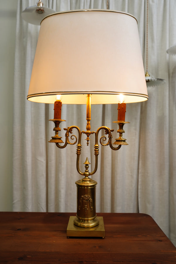 Vintage Louis XVI Style Brass Bouillotte Lamp secondary view