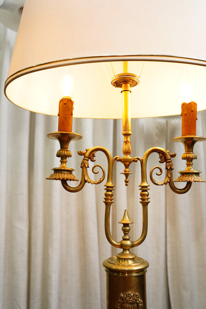 Vintage Louis XVI Style Brass Bouillotte Lamp