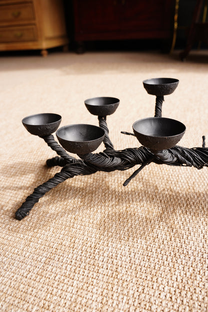 Black Sculptural Candelabra