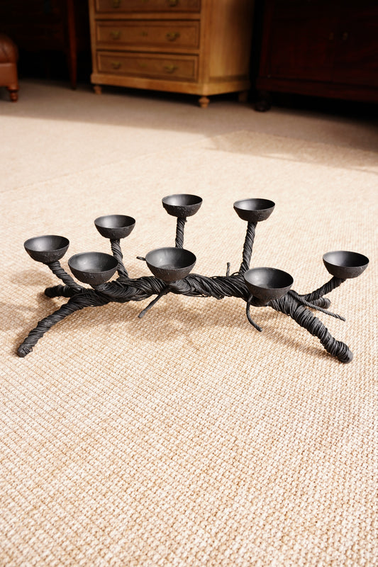 Mid-Century Black Sculptural Candelabra
