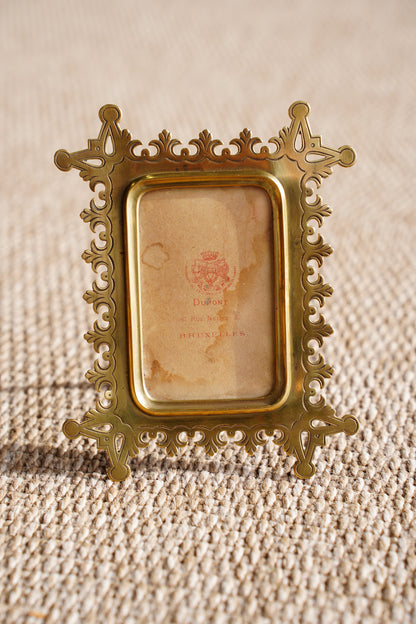 Antique Victorian Brass Picture Frame, c1890