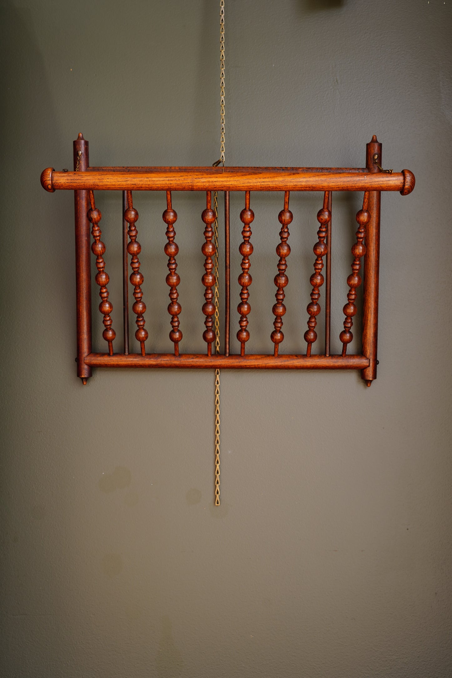 Antique Walnut Folding Wall Magazine Rack