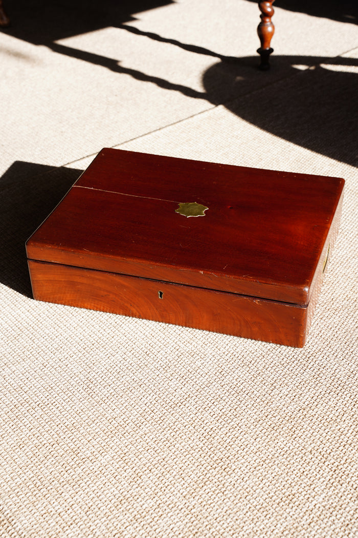 Antique Edwardian Oak & Brass Cutlery Box