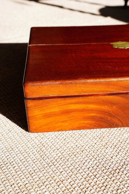 Antique Edwardian Oak & Brass Cutlery Box