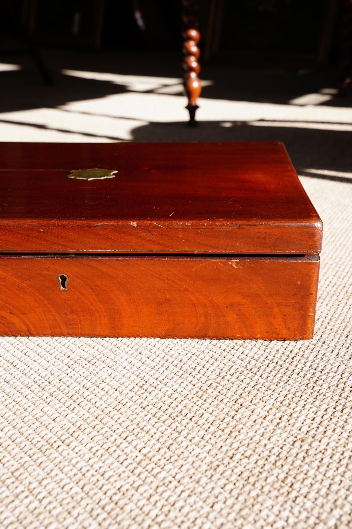 Antique Edwardian Oak & Brass Cutlery Box