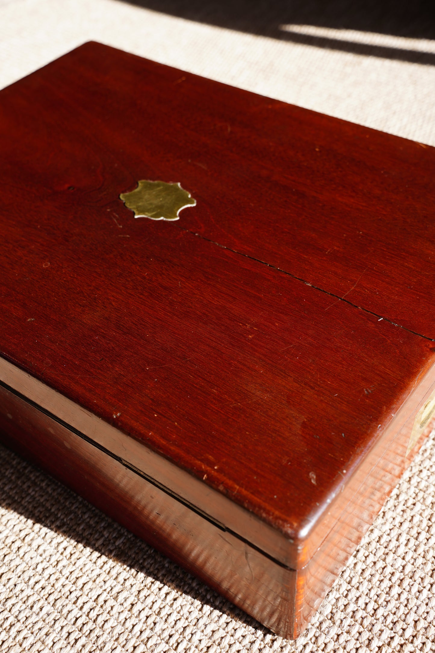 Antique Edwardian Oak & Brass Cutlery Box