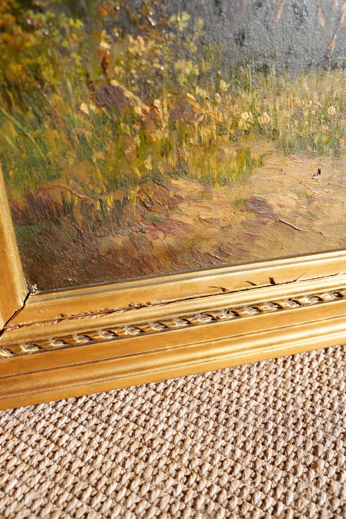 Antique French Sheep Painting Oil Painting, Circa 1880