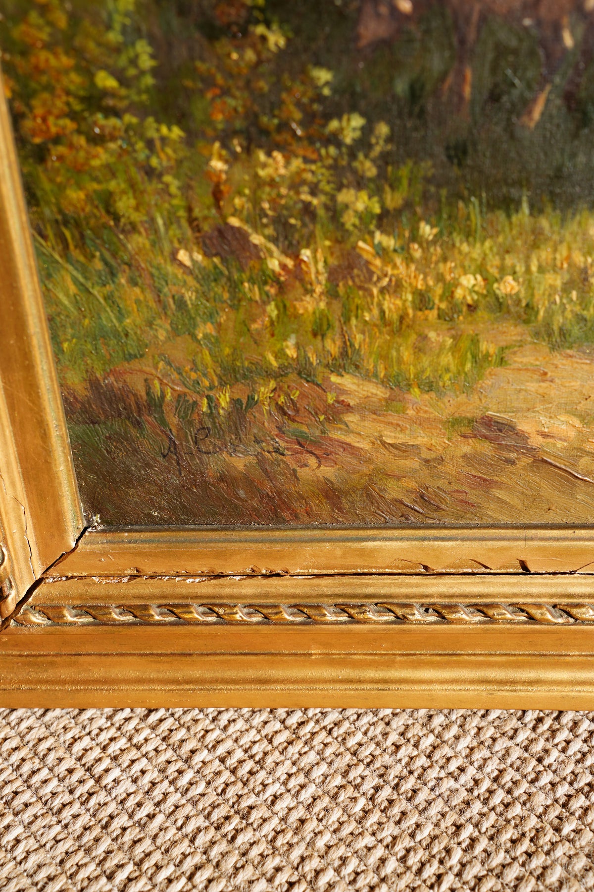 Antique French Sheep Painting Oil Painting, Circa 1880