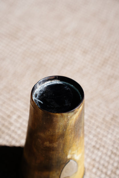 Antique English Horn Cup, Silver Rim and Irish Harp Shield, London 1880