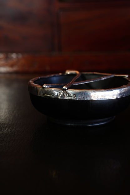 Antique Edwardian Sterling Silver and Horn Golf Dish