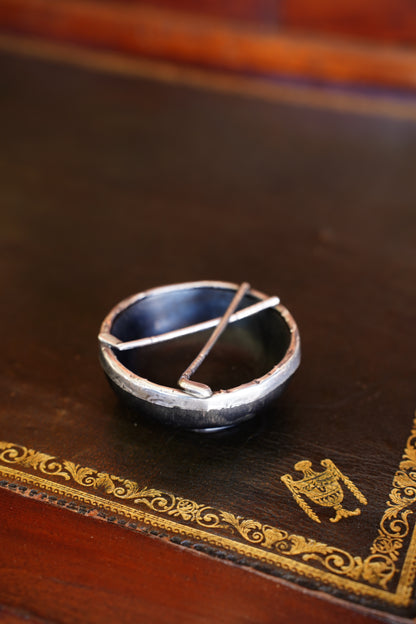Antique Edwardian Sterling Silver and Horn Golf Dish