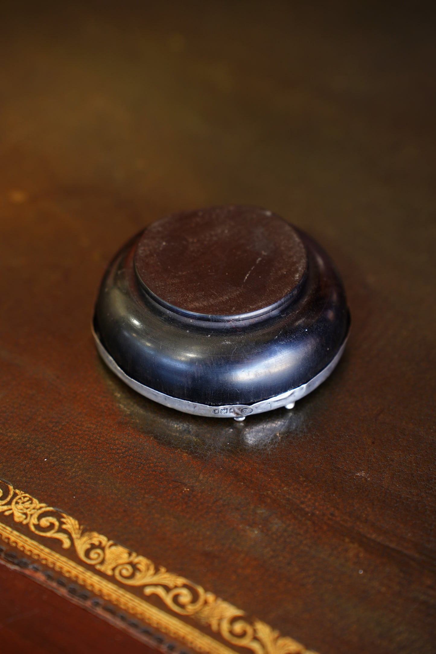 Antique Edwardian Sterling Silver and Horn Golf Dish