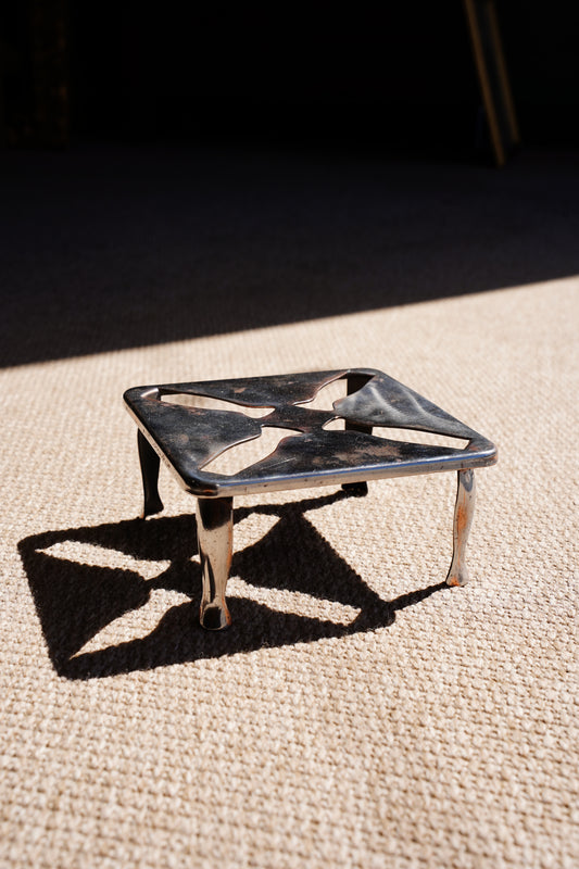Vintage English Chrome Riser with a Pierced Pinwheel Pattern