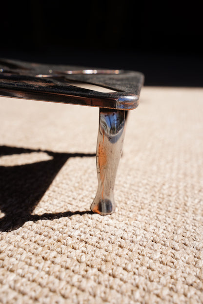 Vintage English Chrome Riser with a Pierced Pinwheel Pattern