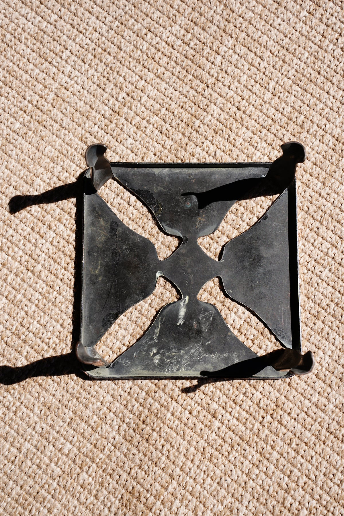 Vintage English Chrome Riser with a Pierced Pinwheel Pattern