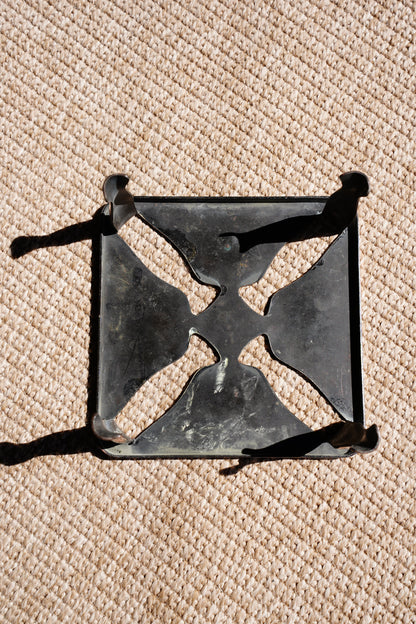 Vintage English Chrome Riser with a Pierced Pinwheel Pattern