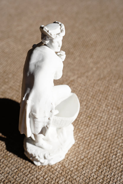 Antique French Rococo Style Bisque Figural Spill Vase