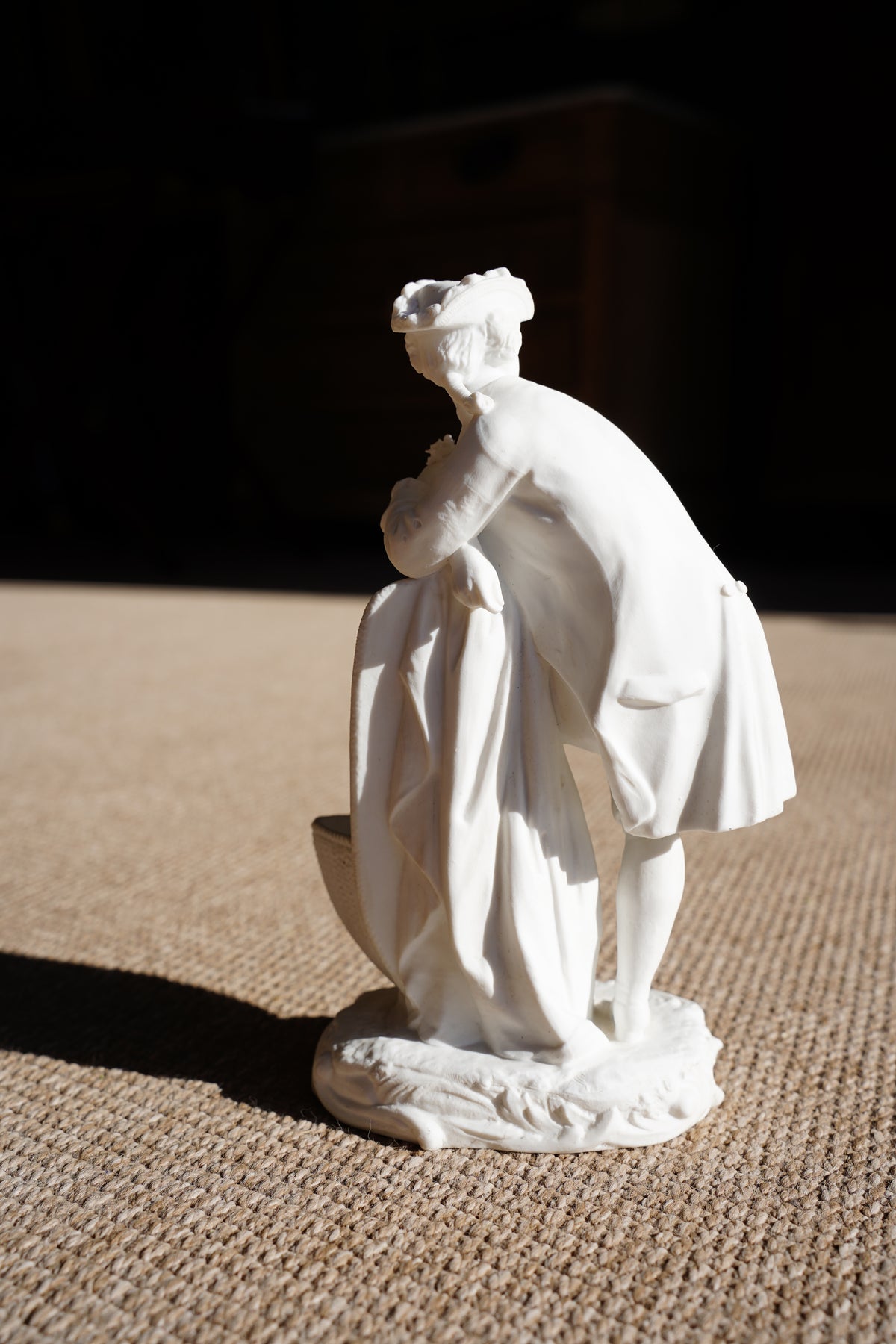 Antique French Rococo Style Bisque Figural Spill Vase