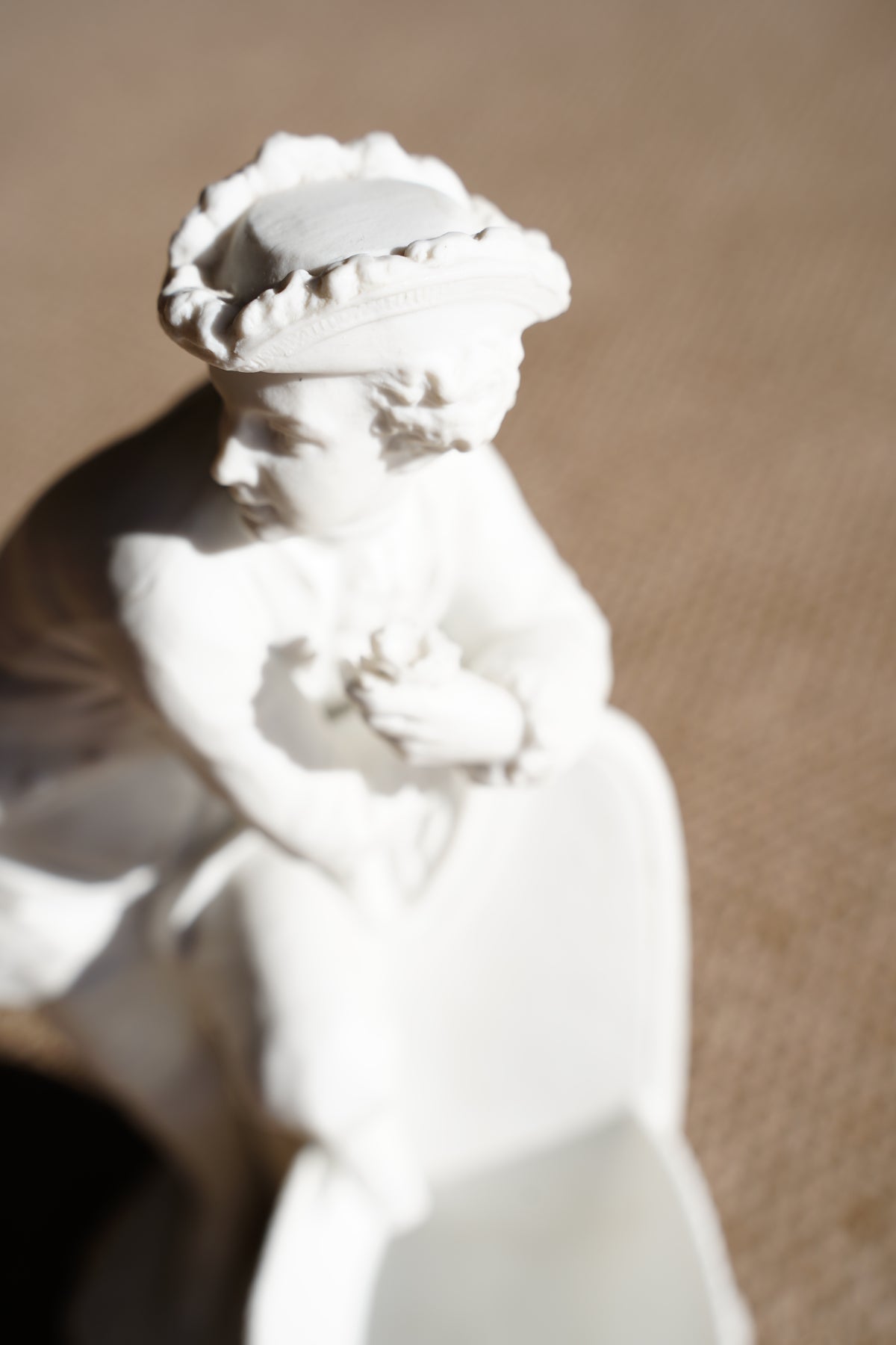 Antique French Rococo Style Bisque Figural Spill Vase